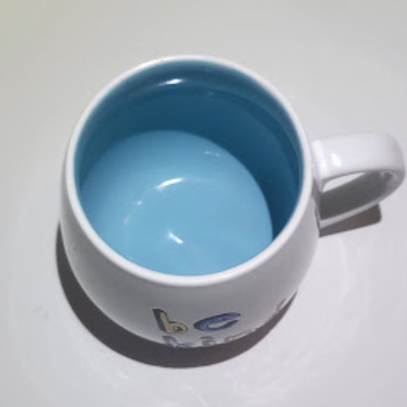 OVERSIZED WHITE MUG WITH "BE KIND" IN PRIMARY COLORS 18 OZ 4" TALL - Picture 3 of 4